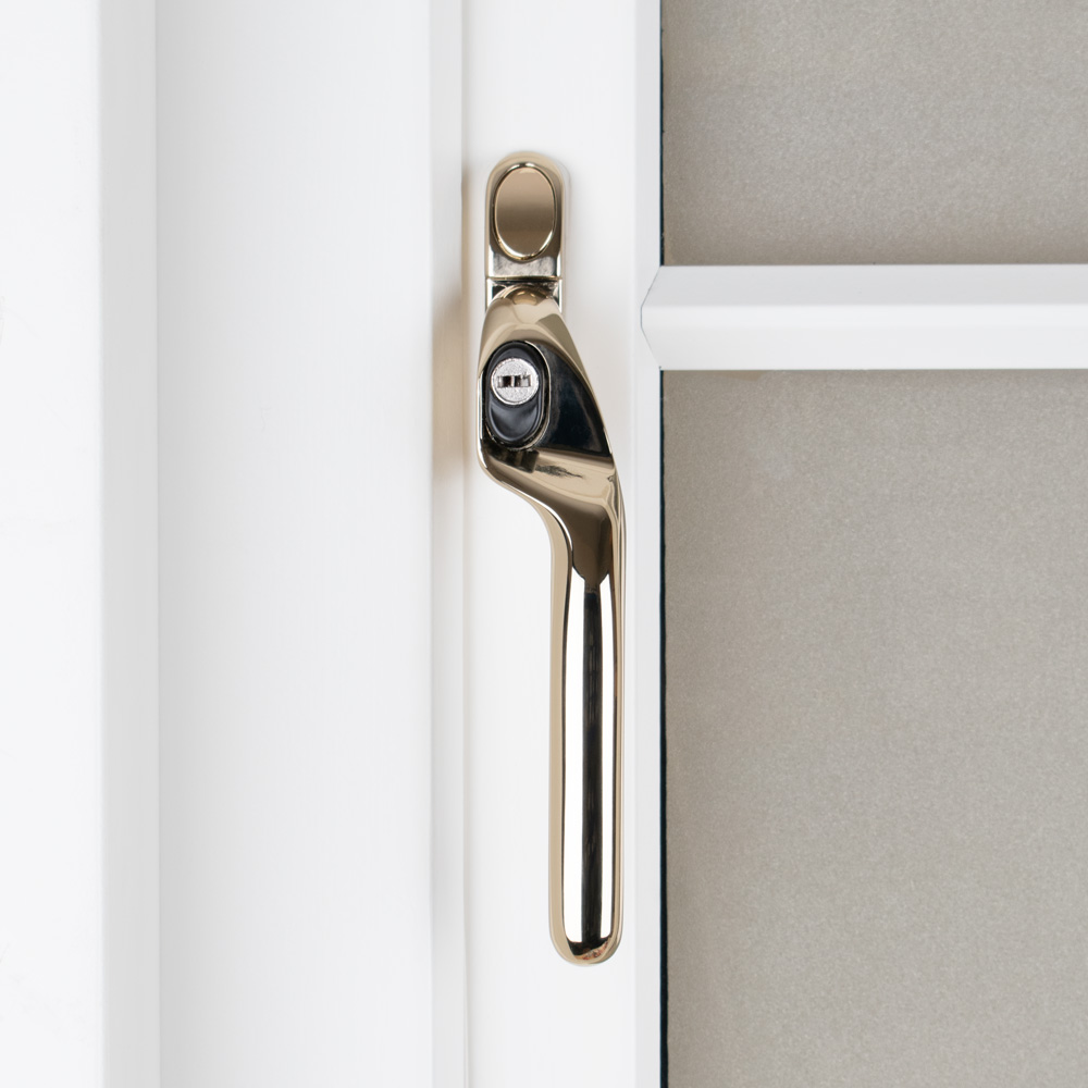 Timber Series Connoisseur MK2 Offset Locking Espag Window Handle - Hardex Gold (Right Hand)